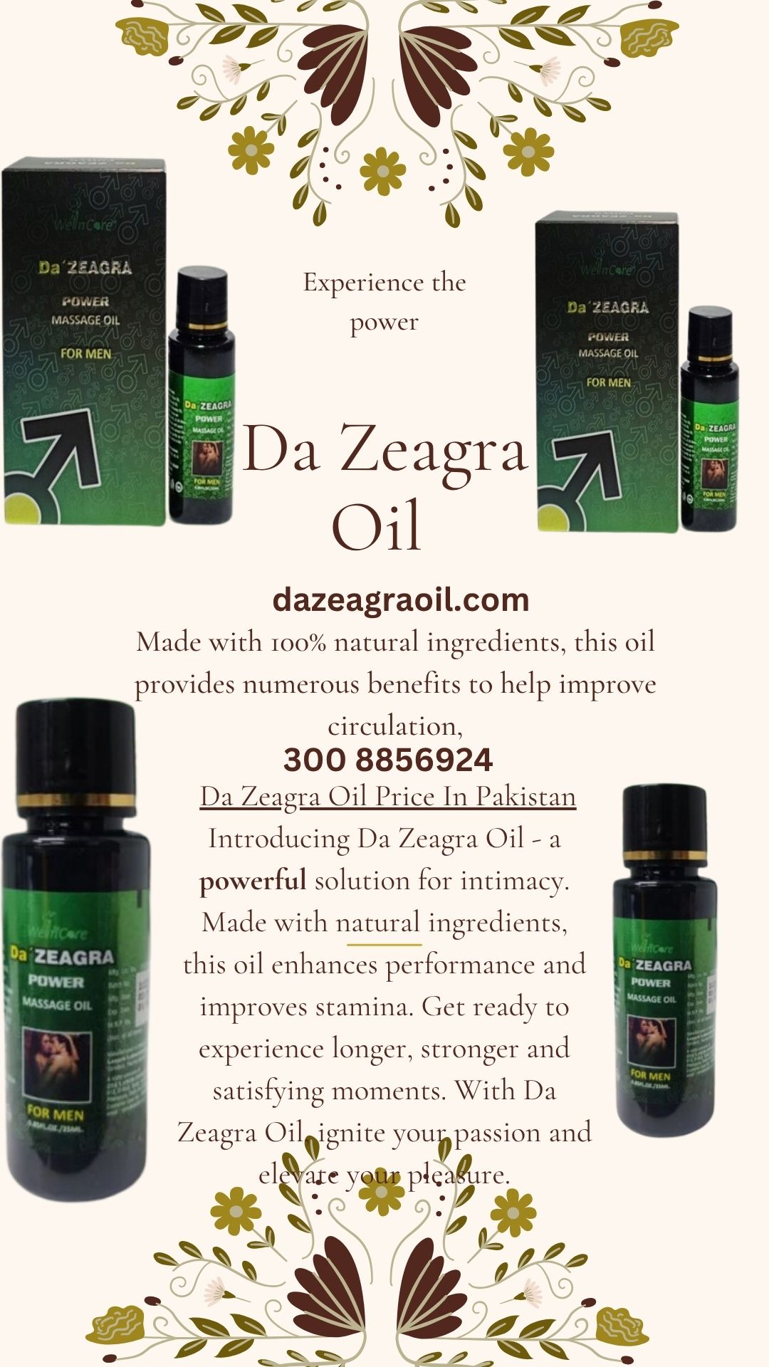 Da Zeagra Power Massage Oil In Faisalabad| 25ml Best Price Offer